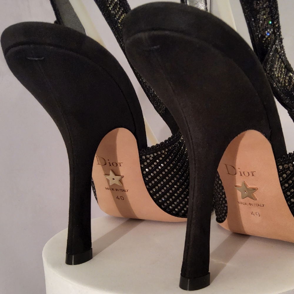 Dior, J'adior Black Strass Pumps